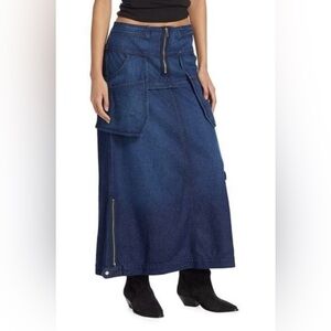 EB Denim Modular Cargo Skirt In Midnight Size XS